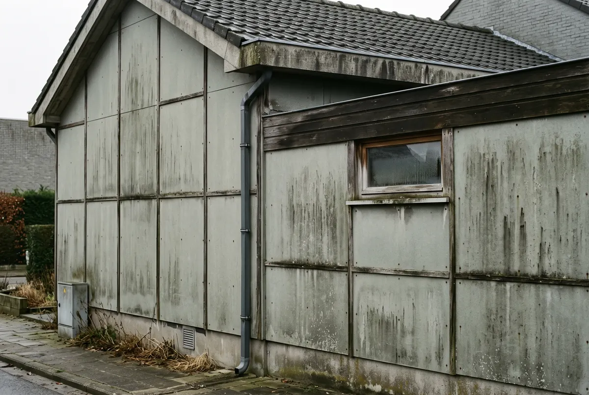 Vezelcement gevelplaten op een woning in Vlaanderen