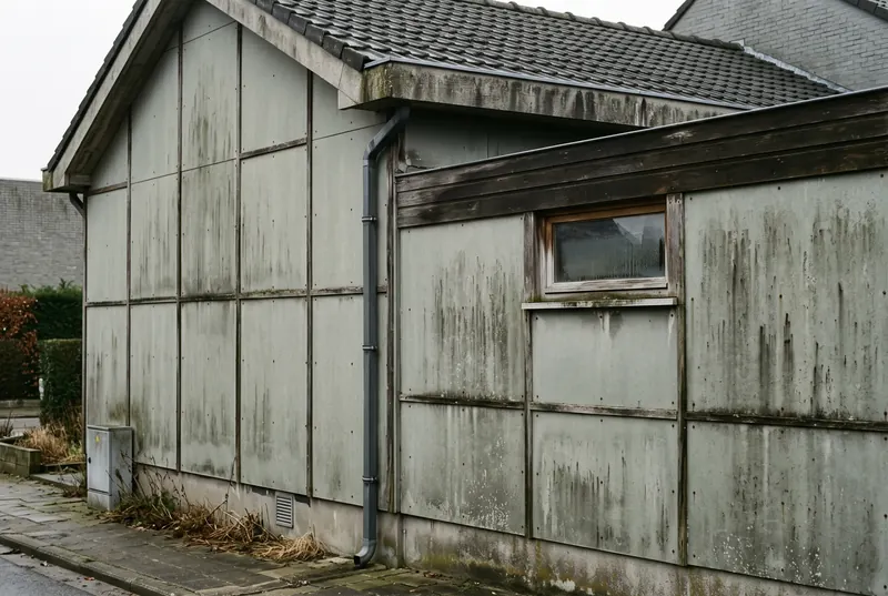 Vezelcement gevelplaten op een woning